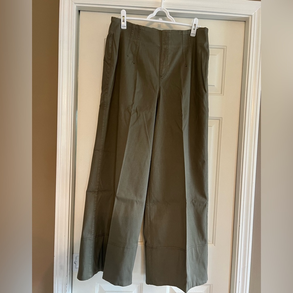 SPANX stretch twill cropped wide leg pant
